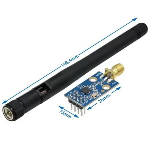 CC1101 Wireless Module 433M Data Transceiver Module with Antenna, Enhanced Gain, SMA + Rubber Duck Antenna
