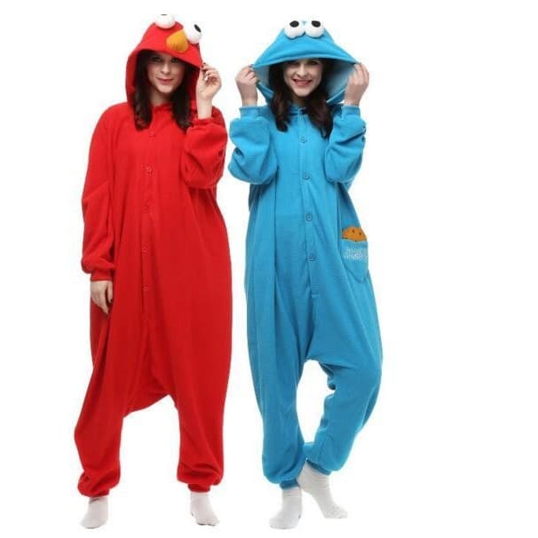 Original Blue Sesame Street Cartoon Matching Pajamas for Boys and Girls Baby Animal Costumes Halloween Wholesale