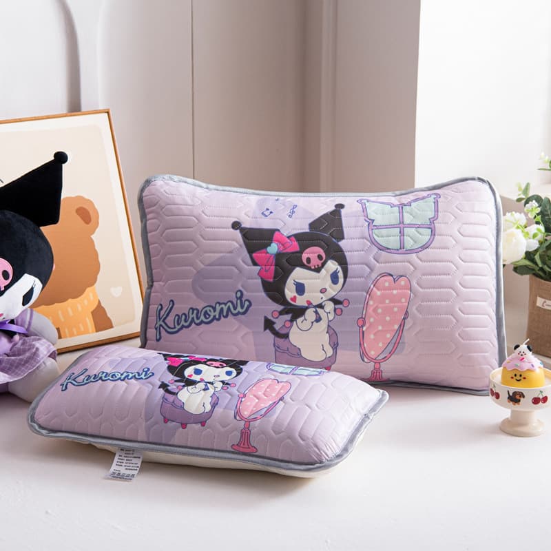 Category A Summer Hot-Selling Cartoon Sanrio Baby Pillowcase, Kuromi and Cinnamoroll Children's Pillowcase, Cute Ice Silk Latex