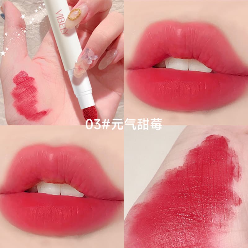 VIBELY Matte Air Cushion Lip Cream Airy Lip Gloss, Matte Bare-Faced Lipstick, Cross-Border Cosmetics