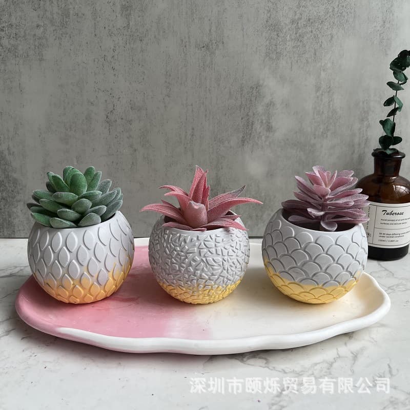 Fish Scale Flower Pot Mold Fragment Flower Pot Vase Pen Holder Silicone Mold Home Decoration Plaster Epoxy Resin Mold HP-8