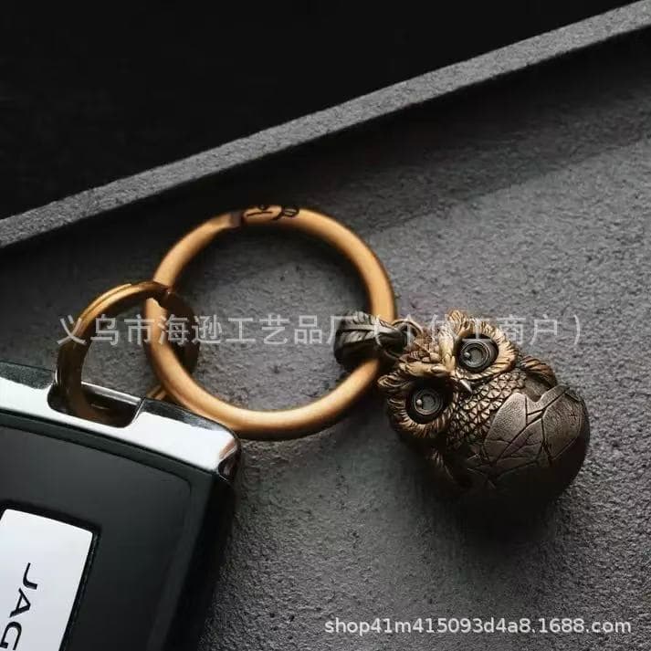 Cross-border new product Handmade Owl Fidget Pendant American retro owl keychain pendant