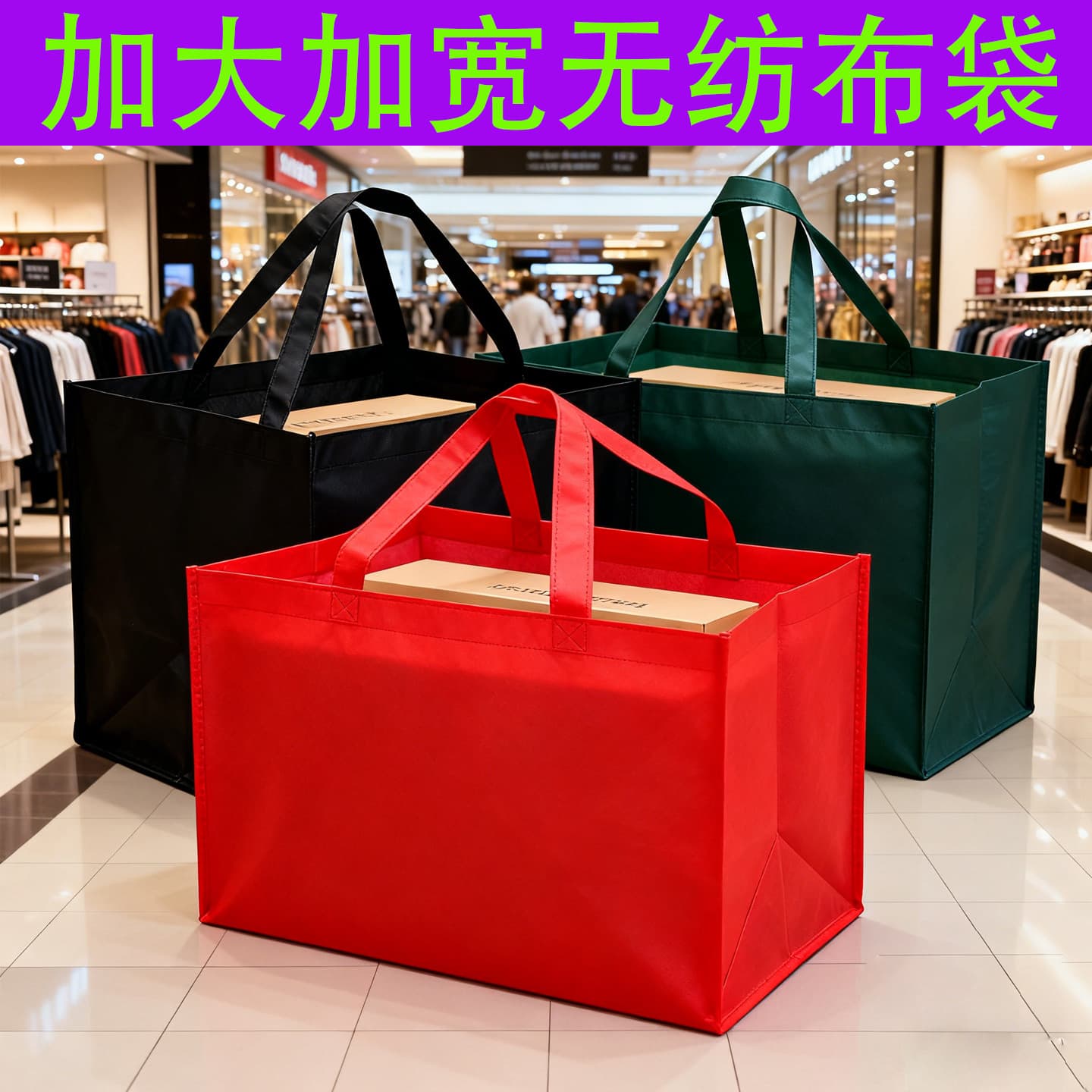 Red extra large non-woven bag 70 cm widened bottom storage extra large non-woven gift bag blank ready stock thickened