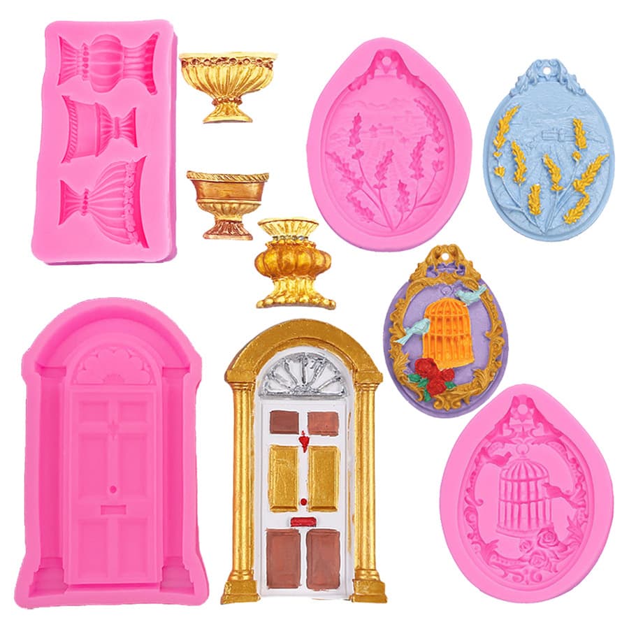 European Style Silicone Cake Mold Rose Birdcage Lavender Chocolate DIY Baking Decoration Permanent Form Mould Irregular Shape
