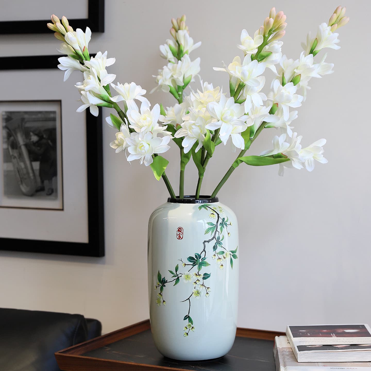 New Chinese style ceramic vase, simple antique style decorative ornaments, home living room, flower arrangement, water cultivation, creative floral arrangement