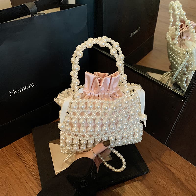 New Summer Pearl Handbag Stylish Versatile Crossbody Bag Parent-Child Accessory Bag Casual Vacation Girls' Bag