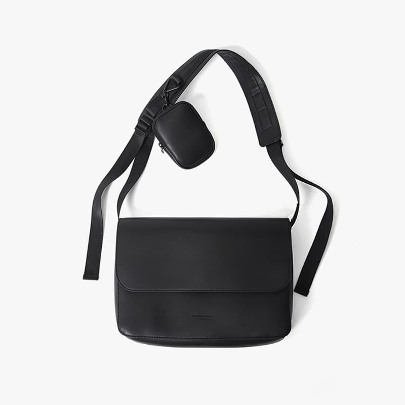 Korean Ins Unisex Crossbody Bag Mother-Child Bag Flap Messenger Small Bag Soft Leather Solid Color Small Square Bag Women's Bag