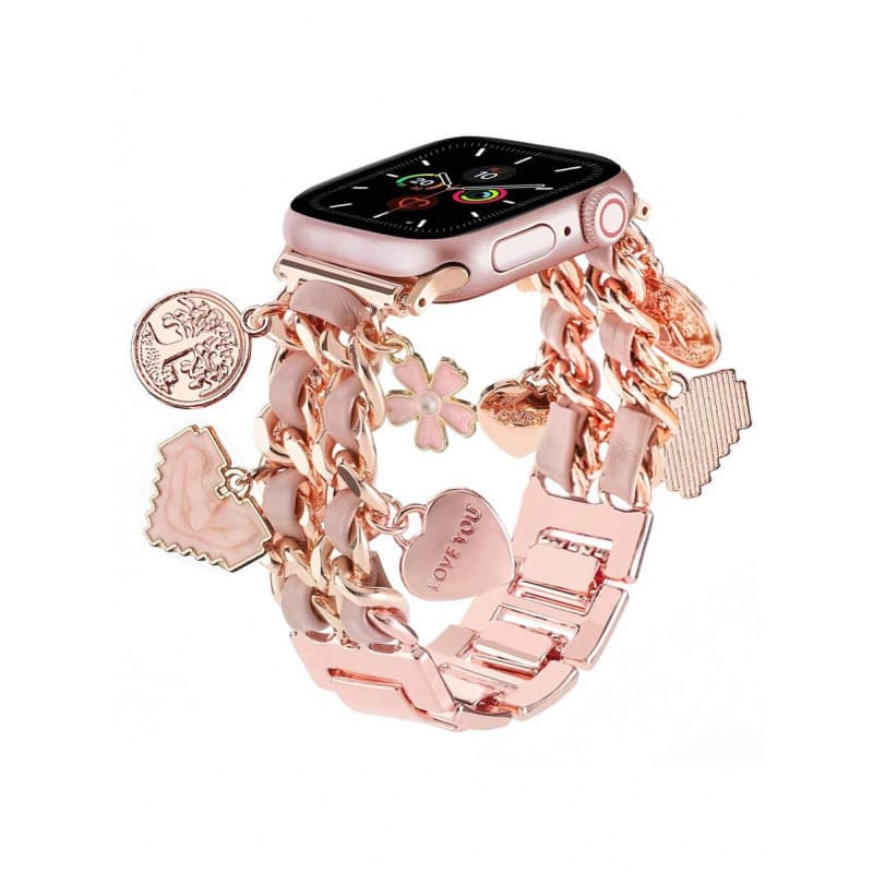 Cross-border Style Alloy Watch Band With Pendant Fit For 38, 40, 41, 42, 44mm