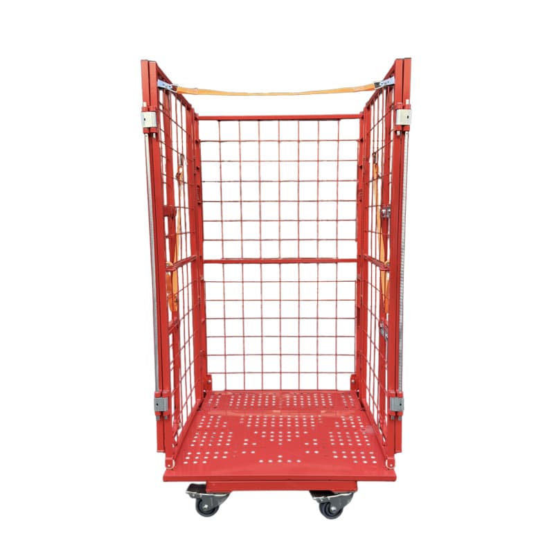 Mobile Logistics Platform Cart Folding Mesh Push-Pull Cart Turnover Handling Loading Unloading Cart Sorting Express Basket Storage Material Cage Cart