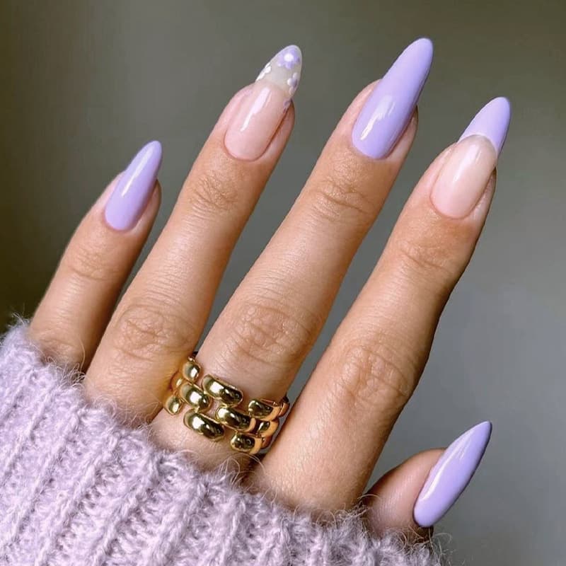 Purple Almond Press-On Nails Luxury High-End Press-On Nail Tips Edgy Cross-Border Handmade Slim Fit Nails Wholesale