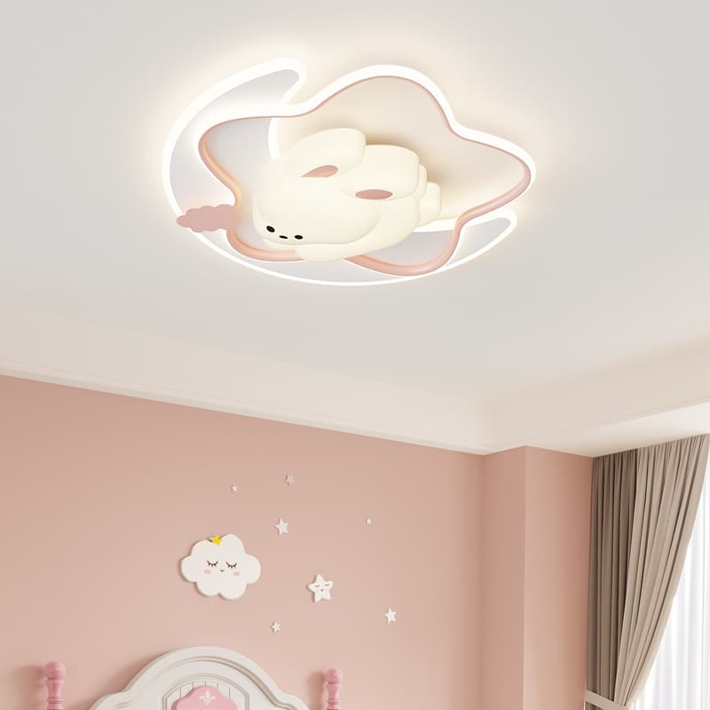 Bedroom Star Ceiling Light Pink Cute Rabbit Creative Cartoon Bear Kids Room 2025 New Style