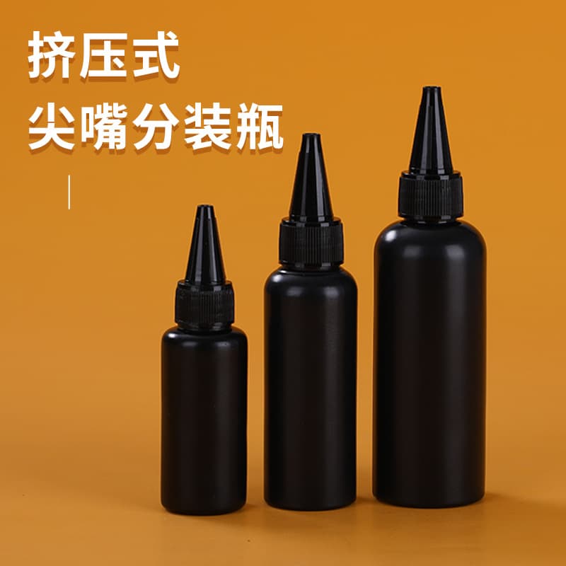 Manufacturer 30 100ml Black Pointed Bottle Light-Blocking PE Plastic Bottle Dispensing Bottle Liquid Dispensing Bottle Ink Bottle