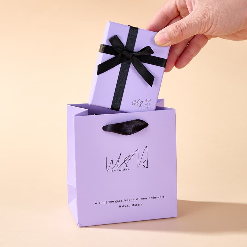 Fresh Purple Jewelry Gift Box with Bow for Earrings, Necklaces, Rings, and Studs - Valentine's Day Gift Box