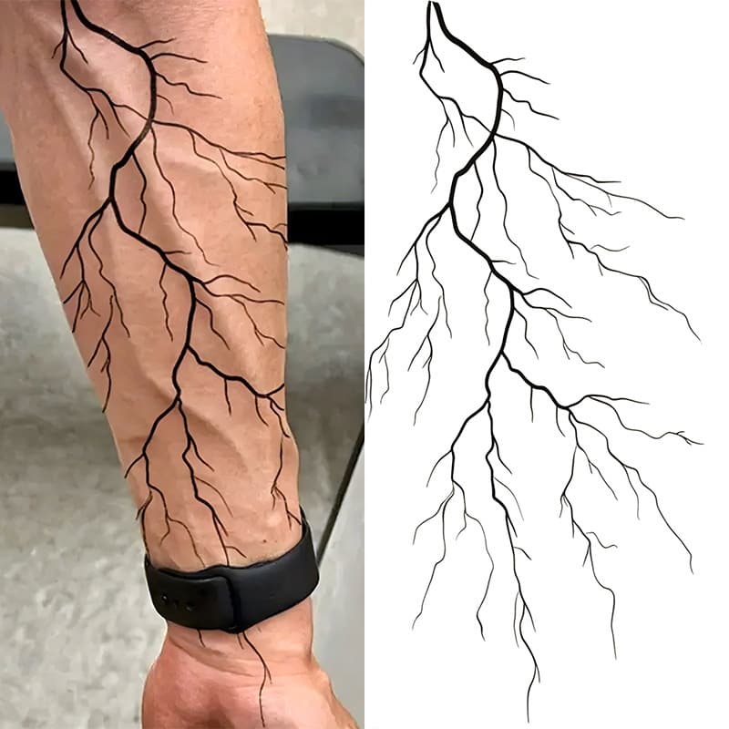 Cross-Border New Product Lightning Totem Vein Hand Back Tattoo Sticker Ins Style Tattoo Sticker Tattoo Amazon