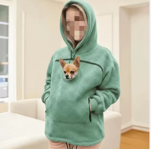 2025 New European and American Fleece Human-Pet Matching Unisex Trendy Hooded Loose Casual Warm Sweatshirt