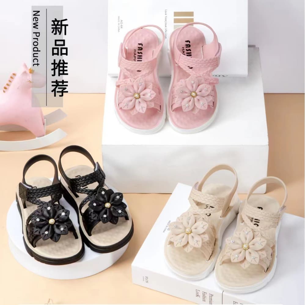 Foreign Trade Cross-border E-commerce Online and Offline Cartoon Small to Medium Children's Hook and Loop Sandals A33+1
