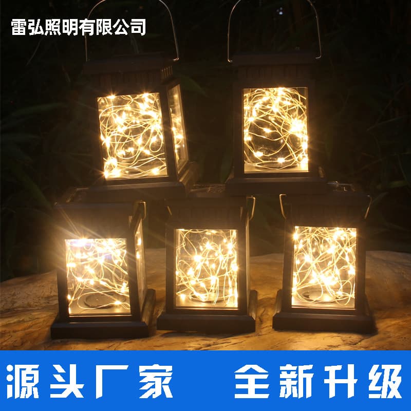 Cross-border Solar Copper Wire Star Palace Lantern Candle Light Outdoor Waterproof Garden Hanging Lantern Balcony Decorative Landscape Light