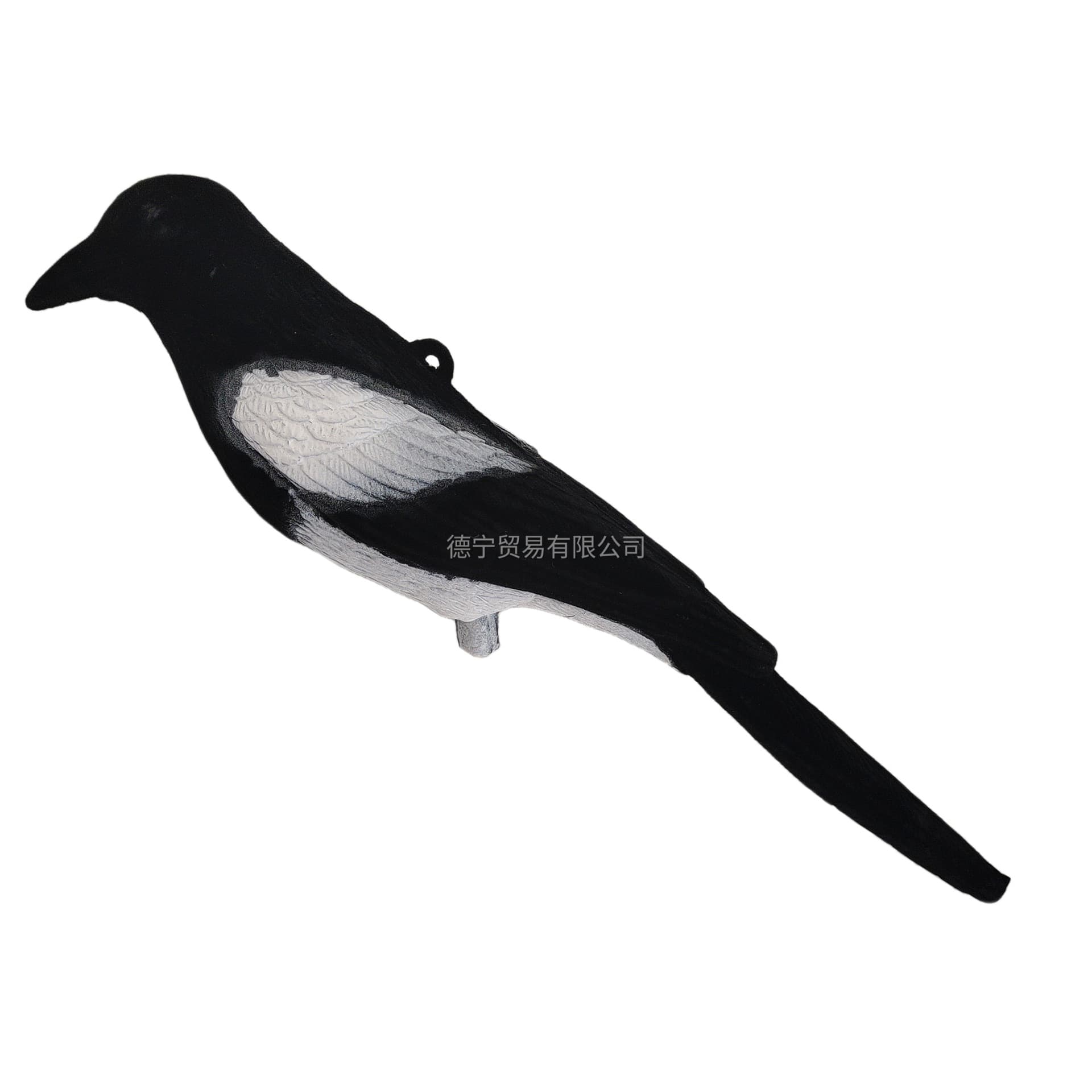 Cross-border Simulation Garden Personalized Black Flocked Bird with White Wings for Lake Forest Outdoor Hunting Decoy Tool