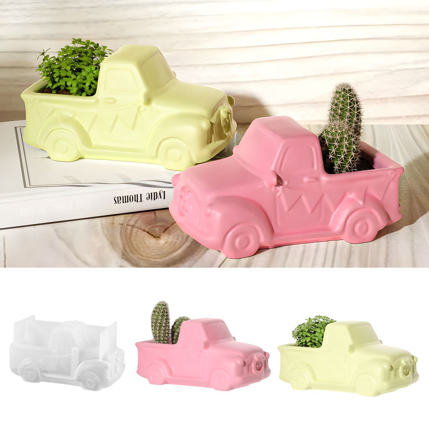 Baijiaxing Crystal Car Potted Mold Flower Pot Mold Gypsum Candle Silicone Mold Glue Mold Jewelry