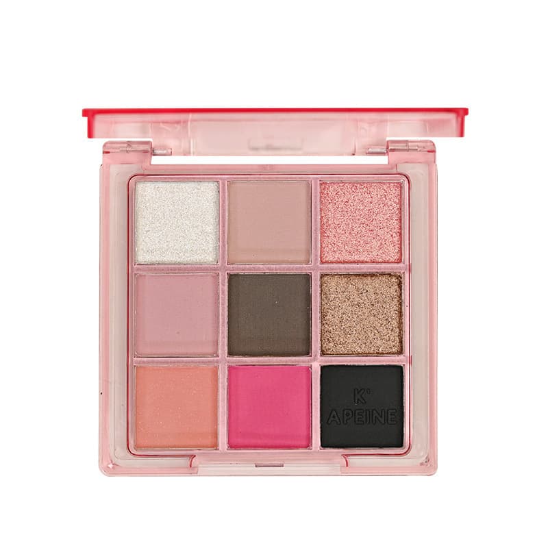 Capel Liuguang Nine-Color Eyeshadow Palette with Pearl Shimmer, Diamond Dust, Matte, Highlighter, Contour All-in-One Palette, Earth Tone Smoky Eye Makeup