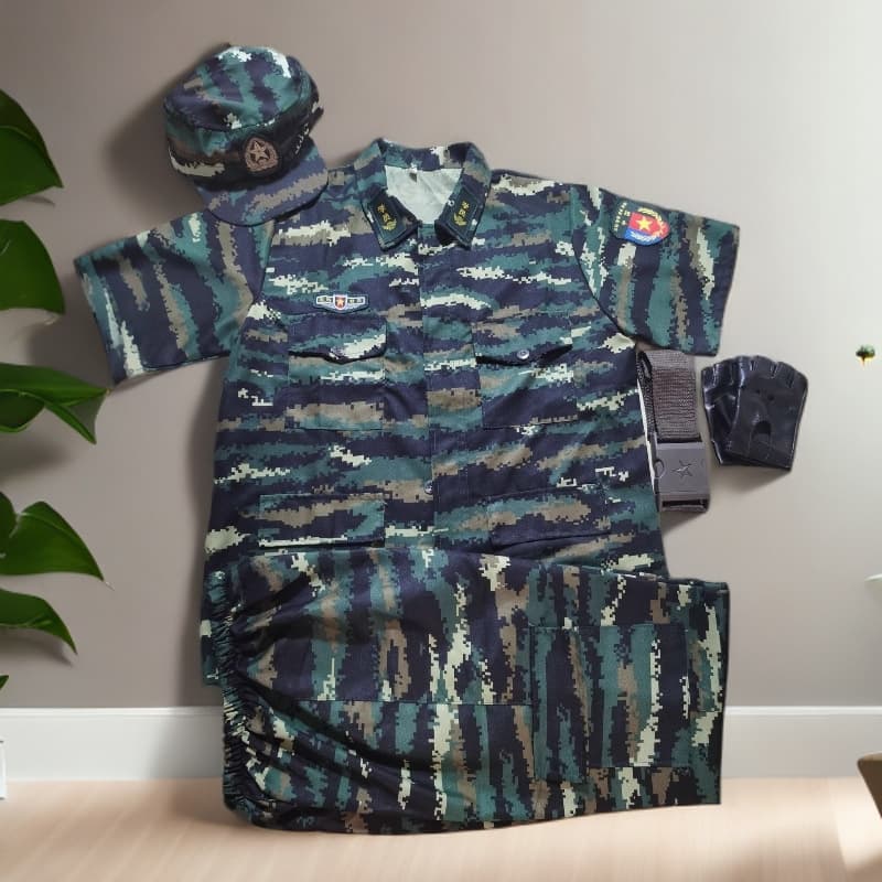 National Day Children's Camouflage Military Training Uniform for College Students, Back-to-School Summer Camp Outdoor Special Forces Cotton Performance Costume