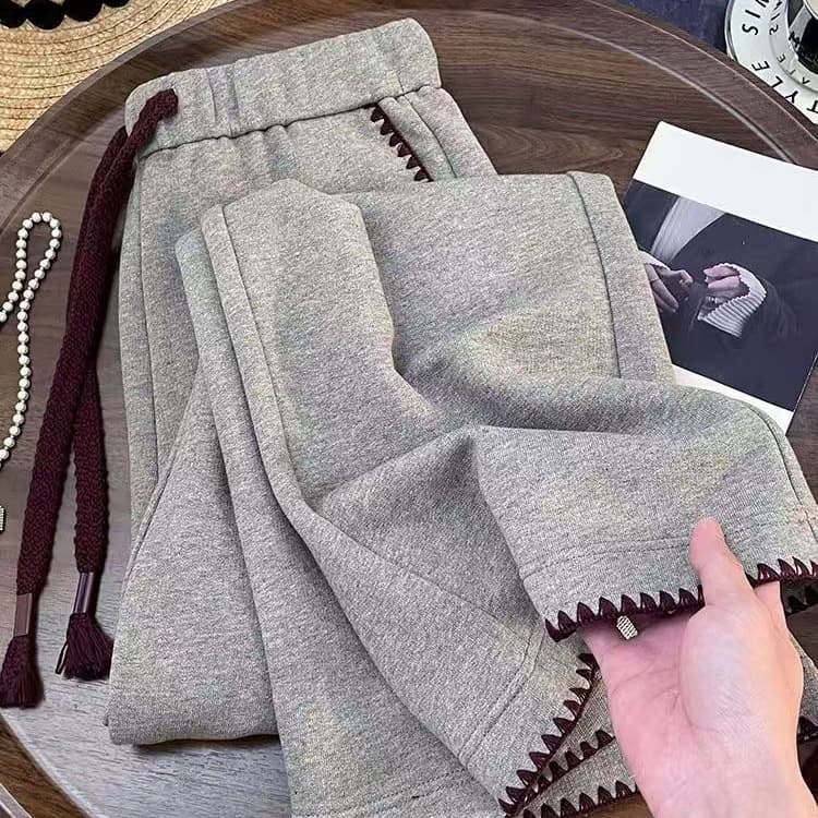 Spring Summer Plus Size 2-300 Jin Drawstring Wide-Leg Sweatpants for Men and Women Slimming Straight Casual Straight-Leg Long Pants
