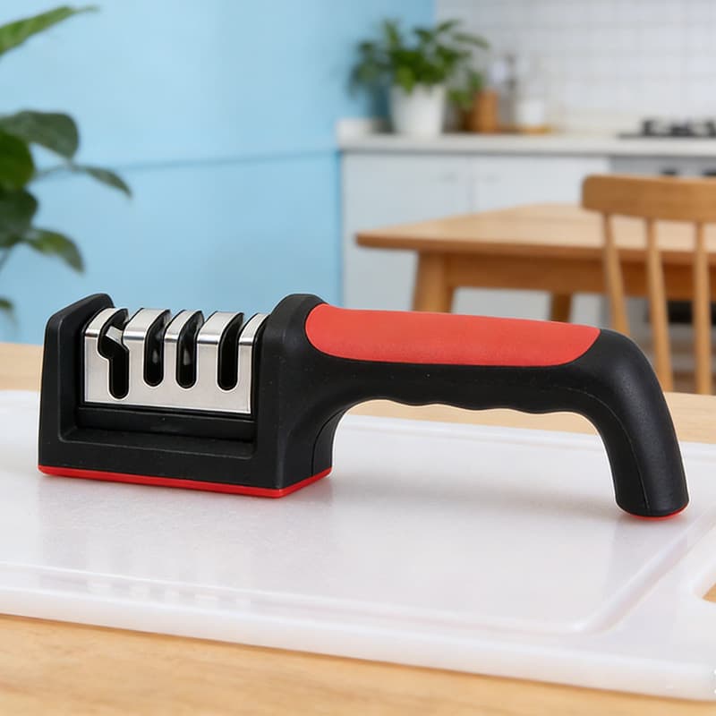 Household Manual Quick Knife Sharpener Three-Stage Fixed-Angle Whetstone Kitchen Gadget Home Knife Sharpener
