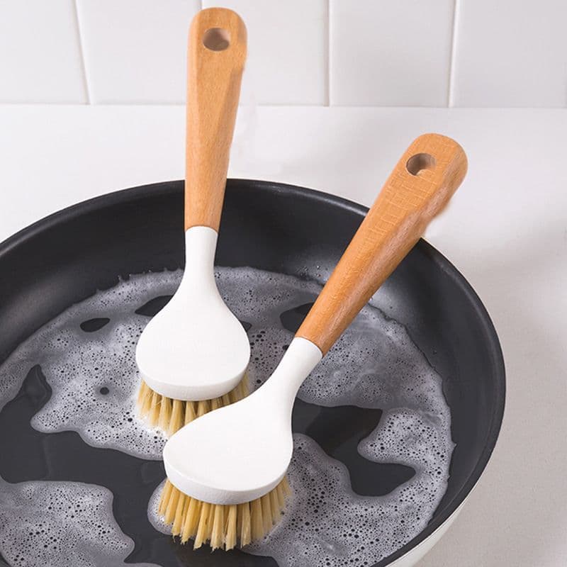 Household Pot Brush, Kitchen Cleaning Tool for Pots and Dishes, Long-Handle Oil-Absorbing Brush for Removing Grease and Stains