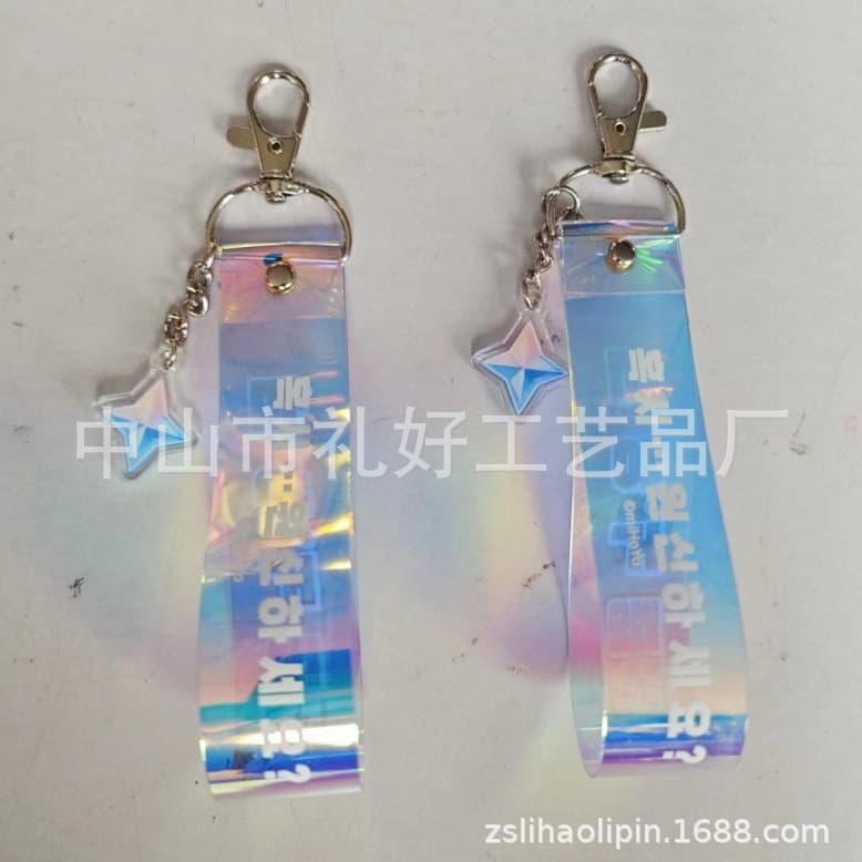 Custom Rainbow Wrist Strap Laser Phone Lanyard PVC Rainbow Phone Strap PVC Lanyard Laser Phone Wrist Strap