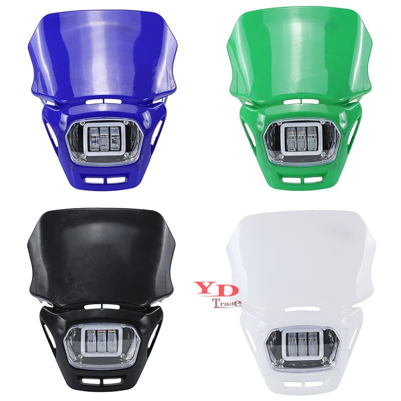 Off-Road Motorcycle LED Headlight Modification Accessories Feiying Apollo Small High Race Four-Eye Ghost Face Headlight Square Light