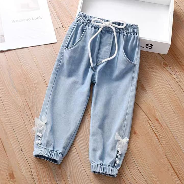 Girls' Jeans Spring/Fall 2025 New Style Korean Fashion Children's Long Pants Kids Girls' Autumn Pants