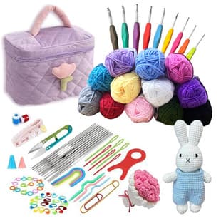 Cross-border 86-Piece Beginner Crochet Hook Set Plastic Sewing Needles Stitch Markers Storage Bag Knitting Tool Accessories