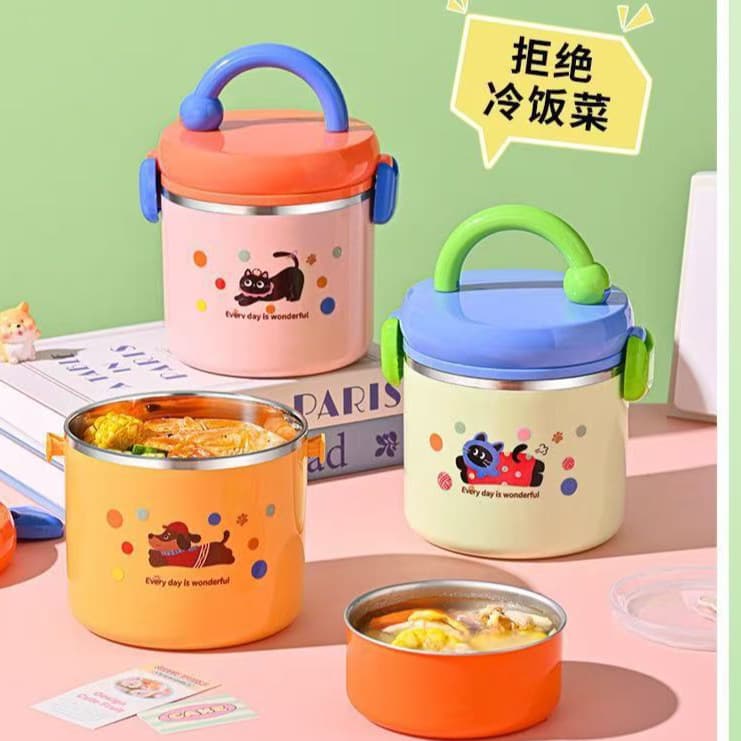 304 Stainless Steel Lunch Box Insulated Bento for Students Office Workers Large Capacity Soup Bowl Portable Lunch Box Wholesale Gift