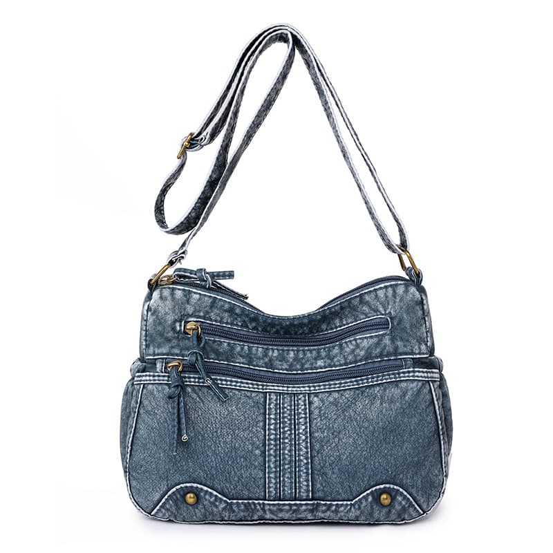 Curated Cross-Border Fashion Versatile Middle-Aged Mother Bag Large Capacity Washed Leather Shoulder Crossbody Bag Soft Leather Backpack