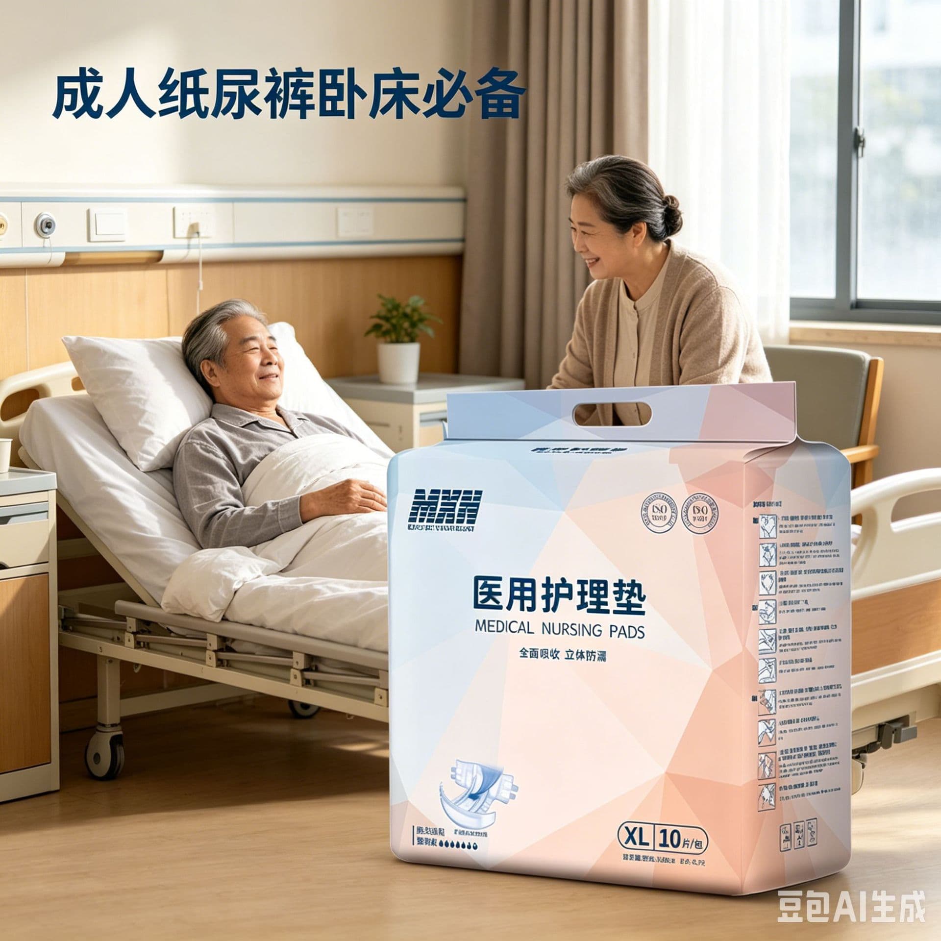 Mxn Three-Dimensional Leak-Proof Adult Diapers for the Elderly, Disposable Nursing Pants for Bedridden Patients, Thickened Leak-Proof Maternity Diapers