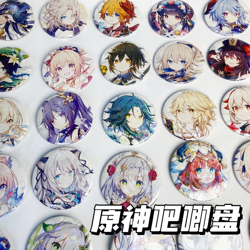 Curated Genshin Impact Merchandise Kazuha Nahida Nilou Xiao Laser Cartoon Anime Badge Pin