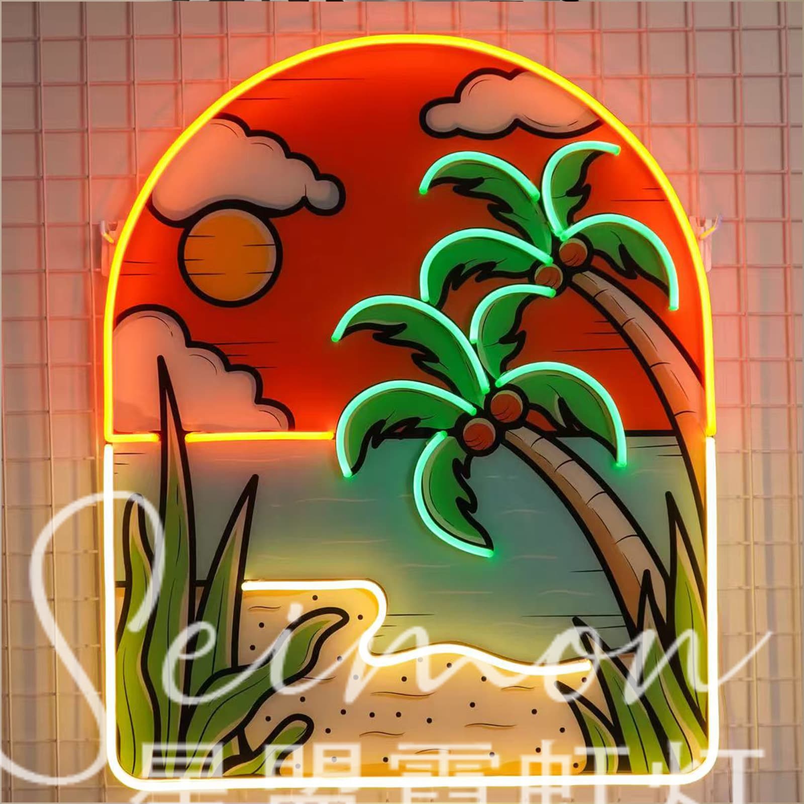LED neon light "Chi" acrylic lightbox advertising sign store Japanese restaurant neon tube colored glass