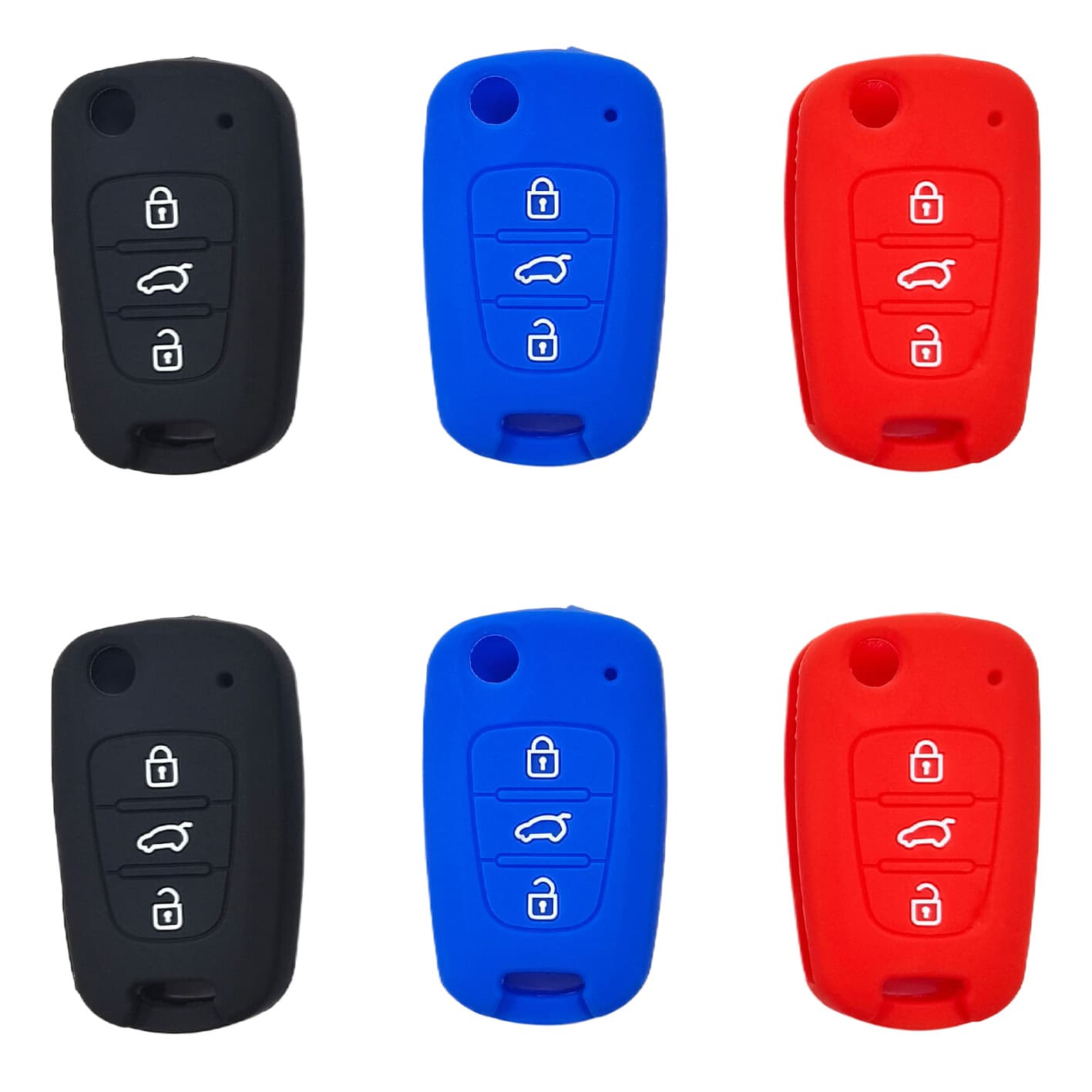 Factory Direct Silicone Key Case Compatible with Hyundai Sonata 8, Verna, Mistra, IX35, Elantra Langdong 130 Folding 3-Button Key
