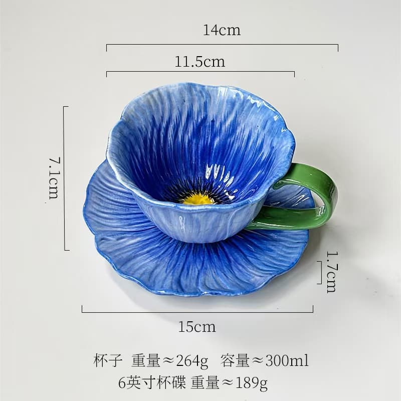 Unique Design Coffee Cup Set, Stylish High-End Ceramic Latte Mug for Women, Beautiful Coffee Cup Set