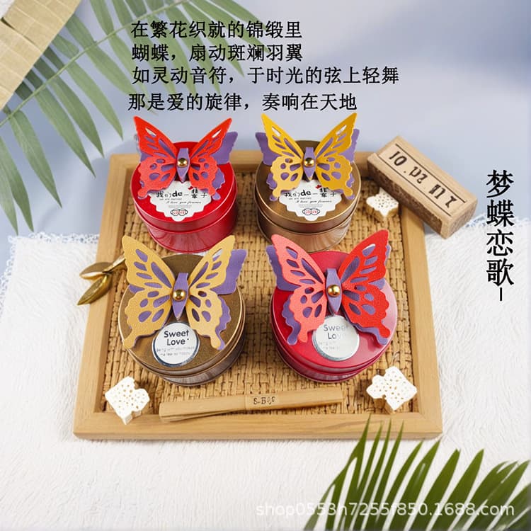 Wedding Candy Box Iron Round Red Hello Kitty Cat Head Wedding Candy Box Gift Box