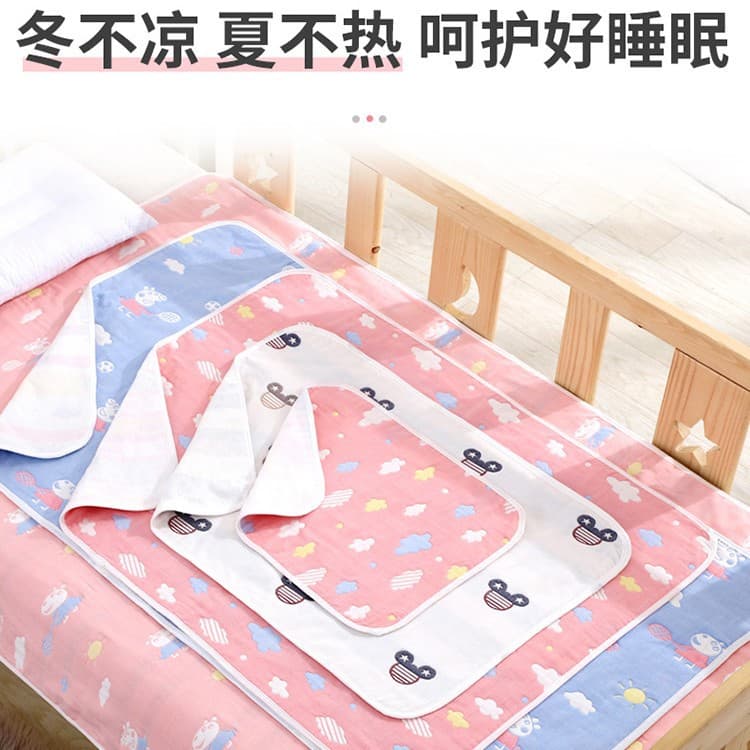 Pure cotton gauze waterproof diaper pad for newborns, washable and breathable, large size, leak-proof pad for kindergarten and menstrual pads.