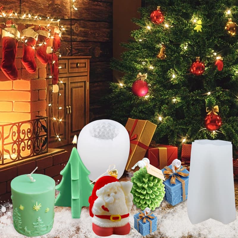 Wenxin Christmas Candle Silicone Mold DIY Origami Christmas Tree Scented Candle Plaster Aroma Stone Mold