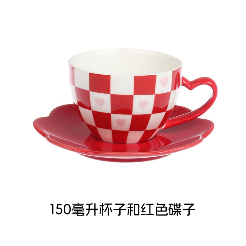 High-Temperature Decal Process Minimalist Elegant High-End Easy-to-Clean Valentine's Day Ceramic Tableware Set Bowls Plates Cups Dinnerware