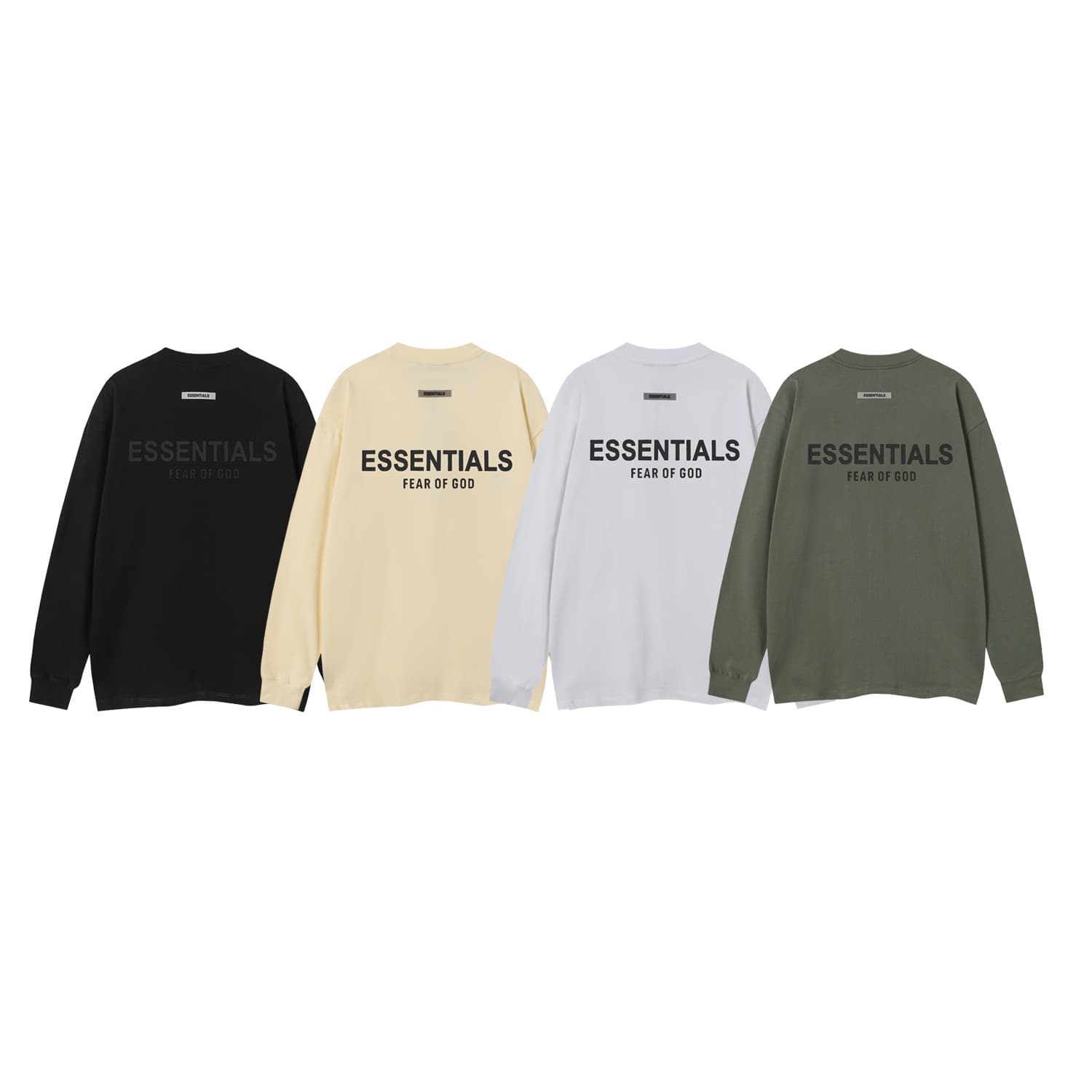2025 Spring and Autumn New Style FOG Back Laminated Letters Round Neck Pullover Long Sleeve Men and Women Same Style One Piece Wholesale Shipping