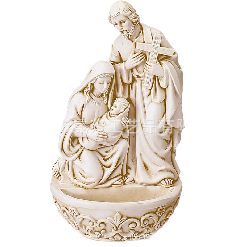 Cross-border Holy Water Font Resin Family Resin Statue Desktop Ornament
