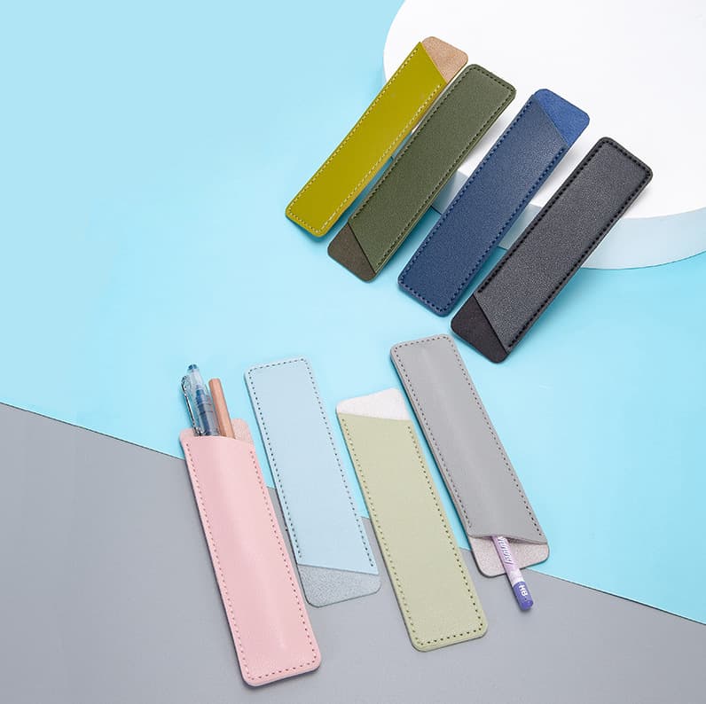 Cross-Border Creative Leather Pencil Case, Simple Leather Pencil Sleeve, Single Pen Leather Protective Cover