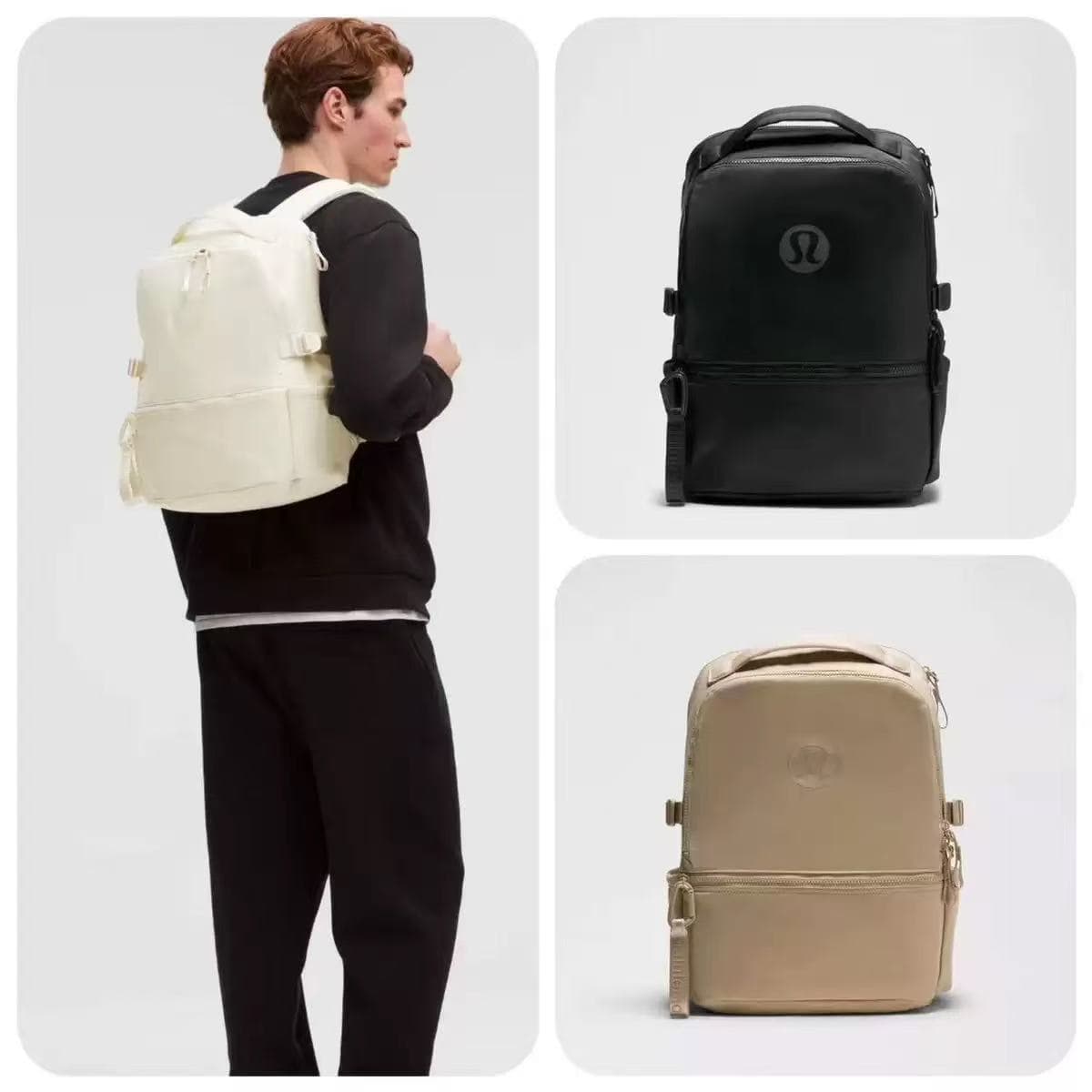 Lu's Backpack 22L Fashionable Nylon Backpack Waterproof Outdoor Travel Casual Large Capacity School Bag Women's Bag