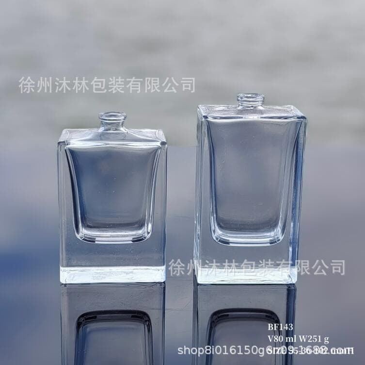 Factory Stock Wholesale Flat Square Glass Perfume Bottle 80ml