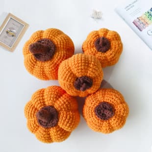 Acrylic Pumpkin Decoration Yarn Doll Ornament Halloween Prop Photography Decoration Finished Desktop Decoration