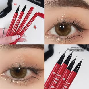 DIKALU Ultra-Fine Liquid Eyeliner Pen Red Tube, Waterproof, Sweat-Resistant, Non-Smudging, Fine, Long-Lasting, High-Pigment